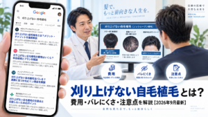 刈り上げない自毛植毛とは？費用・バレにくさ・注意点を解説【2026年最新】