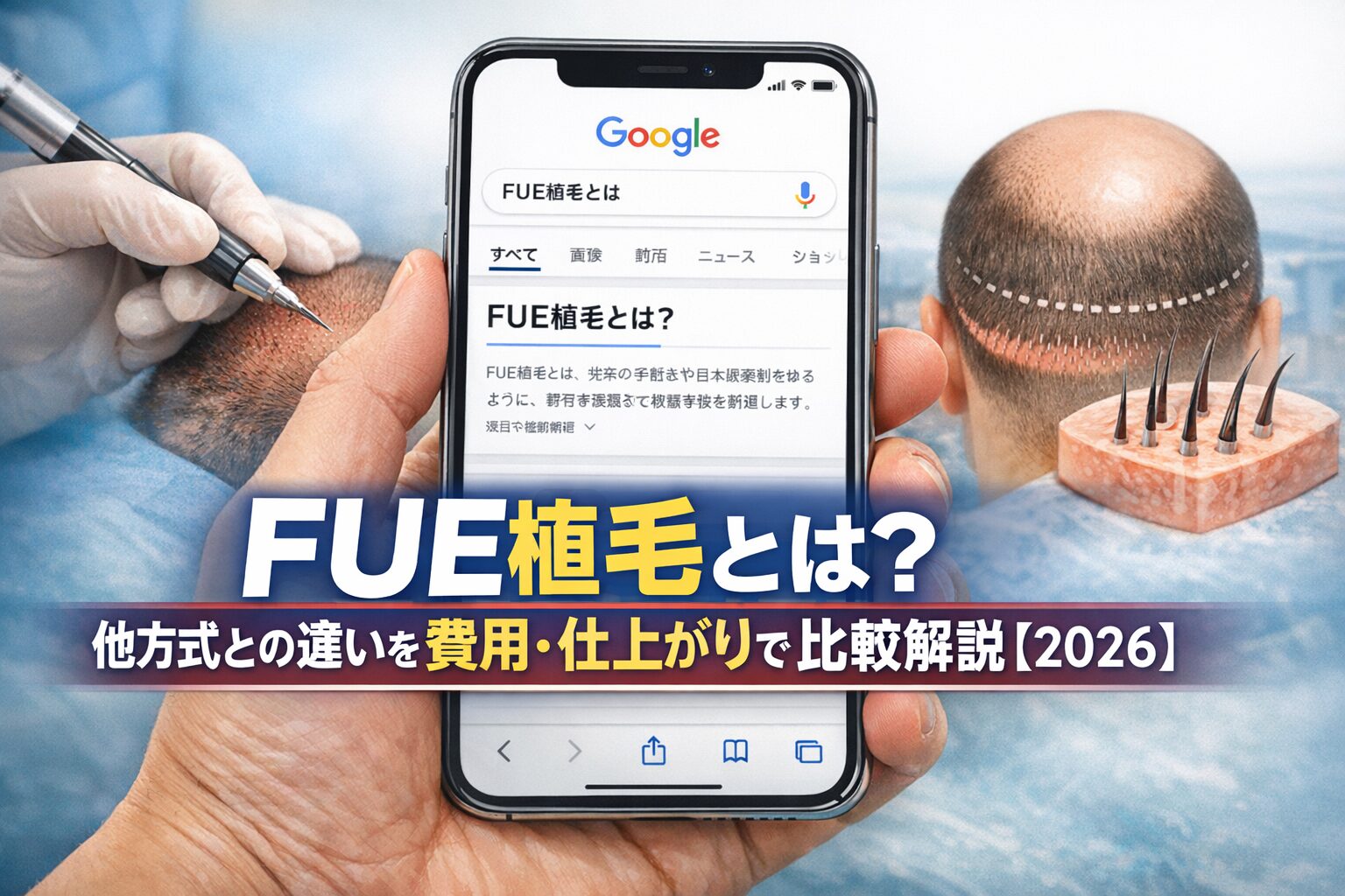 FUE植毛とは？他方式との違いを費用・仕上がりで比較解説【2026】