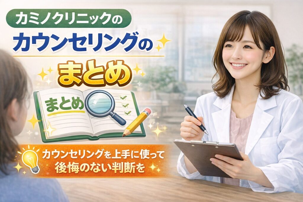 カミノクリニックのカウンセリングのまとめ｜カウンセリングを上手に使って後悔のない判断を