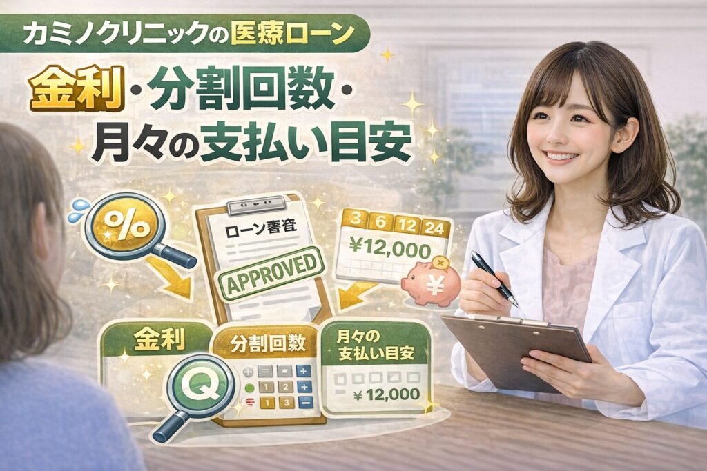 カミノクリニックの医療ローンの金利・分割回数・月々の支払い目安