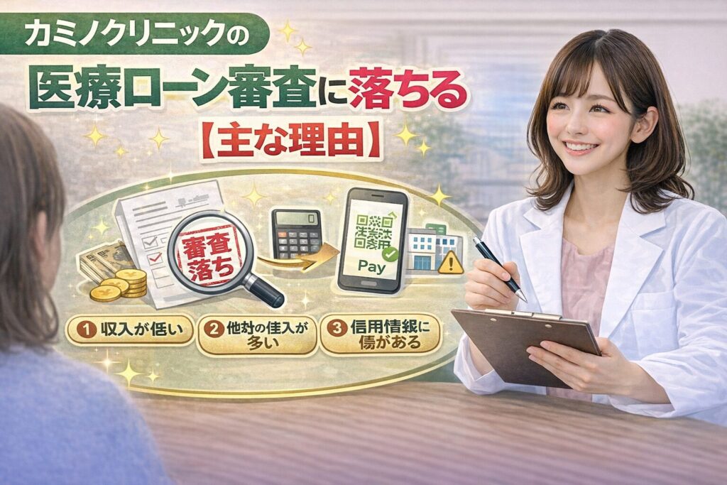 カミノクリニックの医療ローン審査に落ちる主な理由