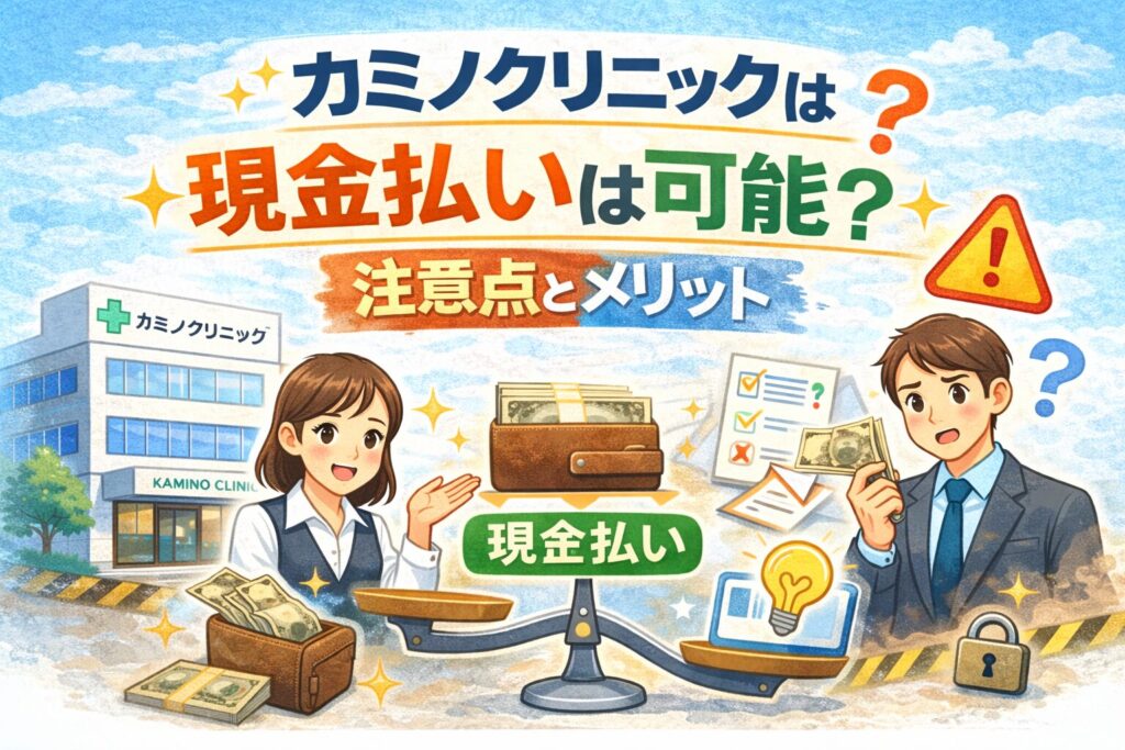 カミノクリニックは現金払いは可能？注意点とメリット