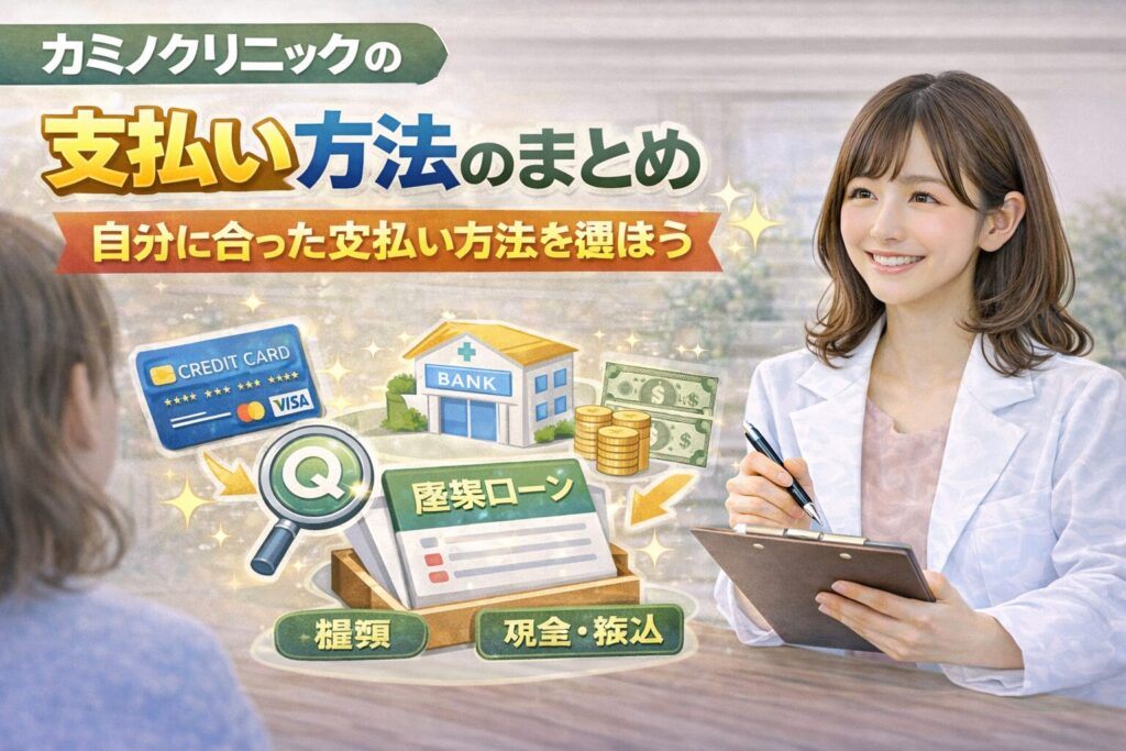 カミノクリニックの支払い方法のまとめ｜自分に合った支払い方法を選ぼう