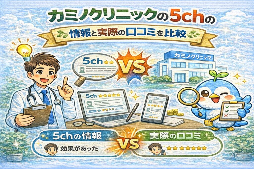 カミノクリニックの5chの情報と実際の口コミを比較