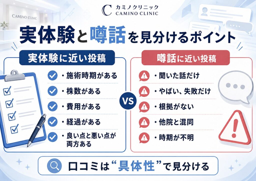 実体験と噂話を見分けるポイント