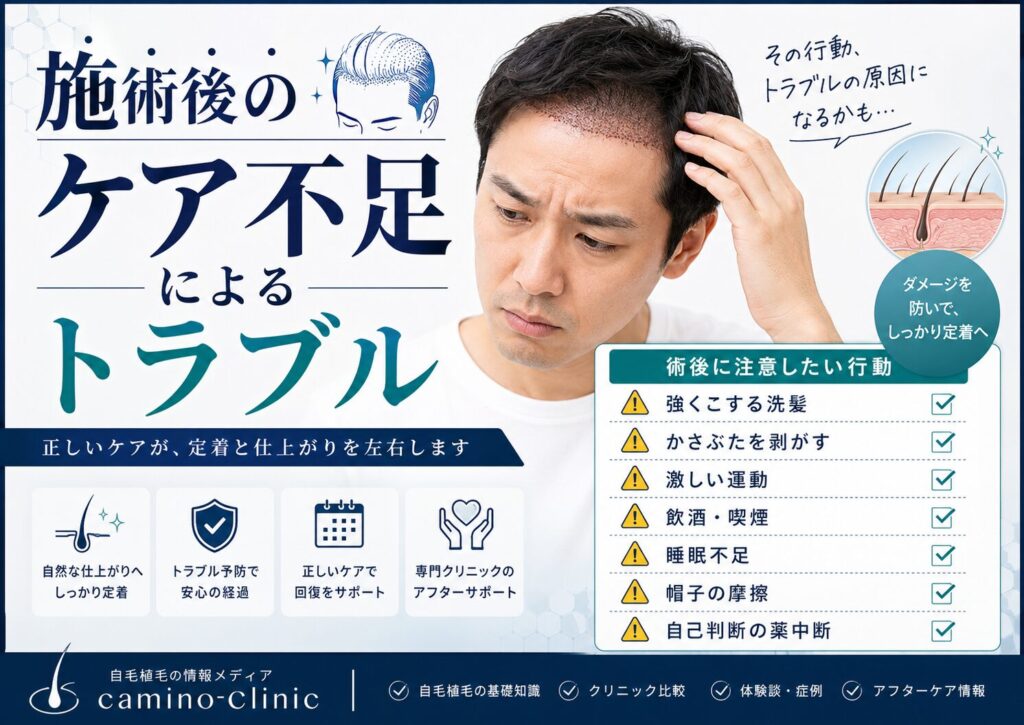 施術後のケア不足によるトラブル
