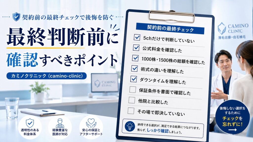 最終判断前に確認すべきポイント