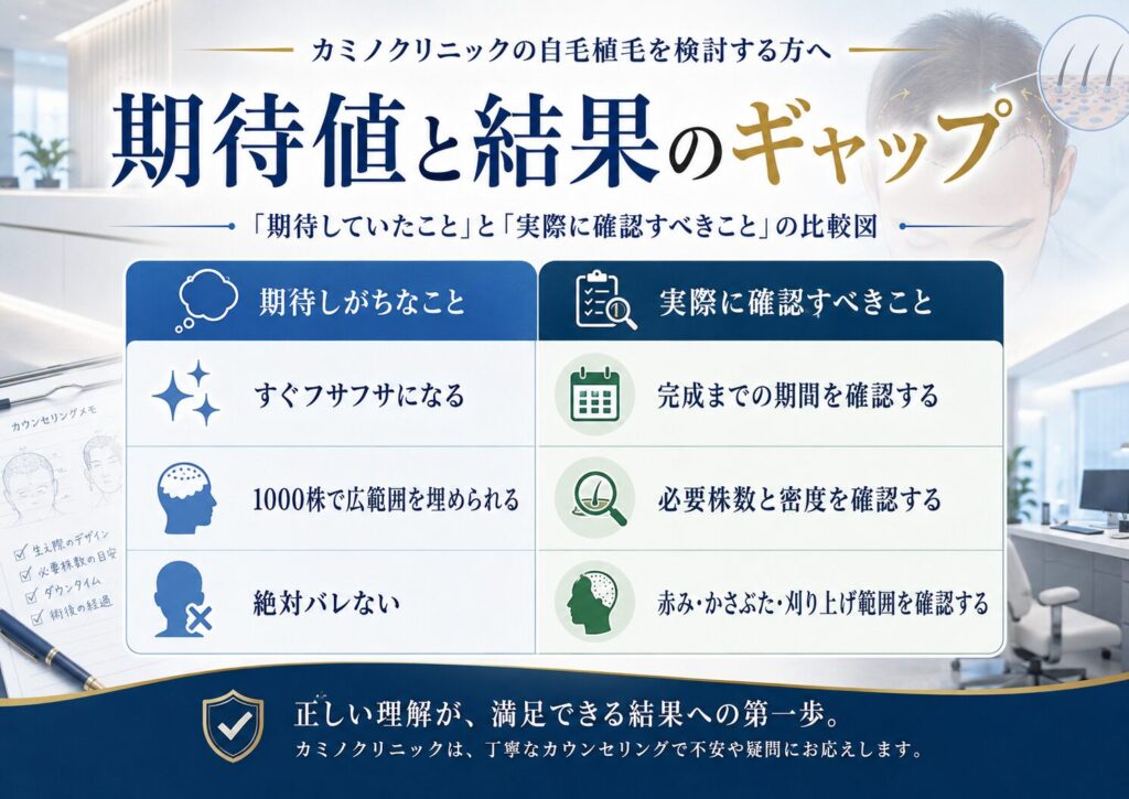 期待値と結果のギャップ