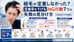 植毛が定着しなかった？定着率を下げるNG行動7つと失敗の見分け方【2026年7月最新】