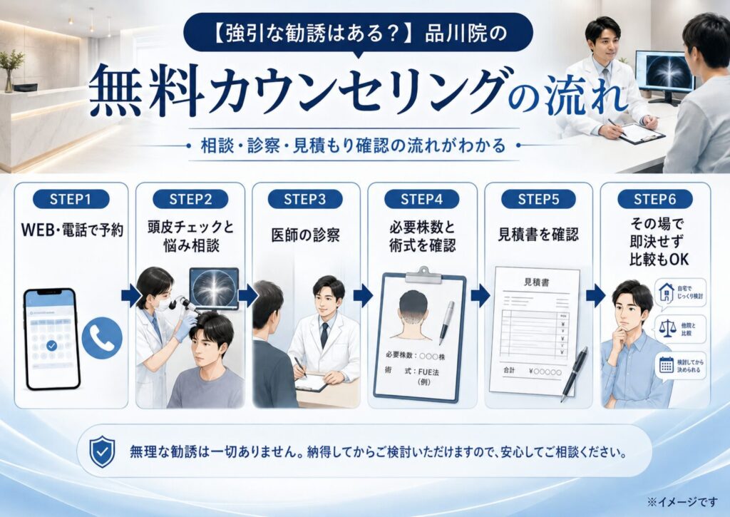 【強引な勧誘はある？】品川院の無料カウンセリングの流れをシミュレーション