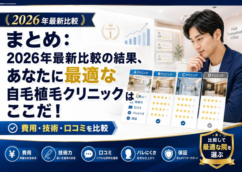 まとめ：2026年最新比較の結果、あなたに最適な自毛植毛クリニックはここだ！
