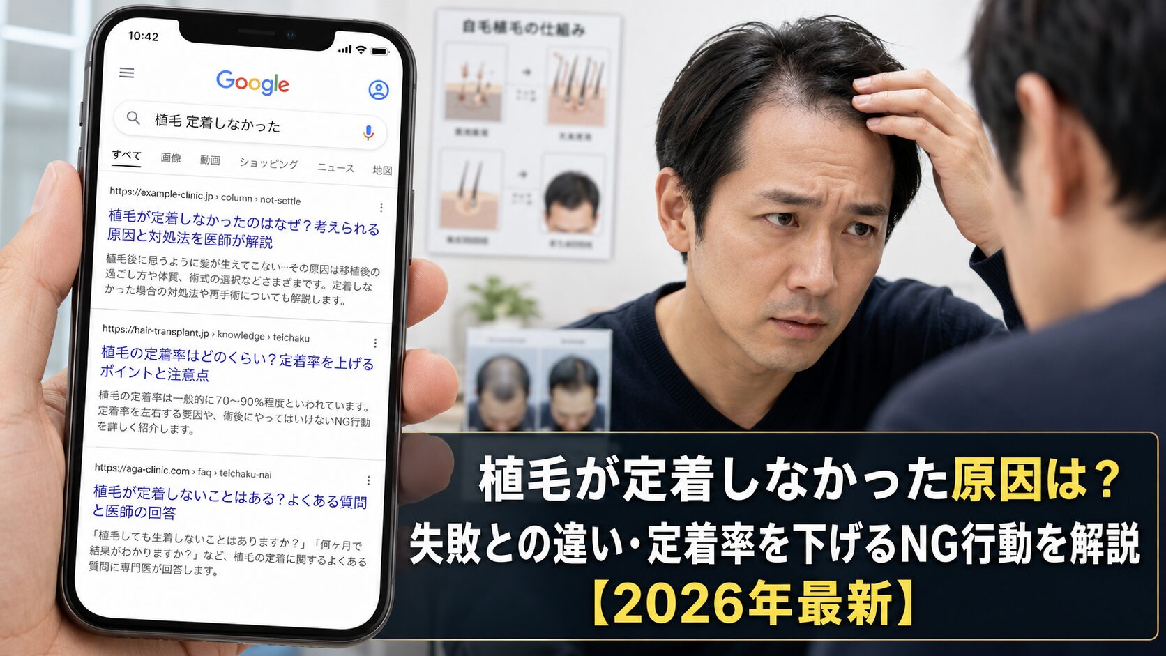 植毛が定着しなかった原因は？失敗との違い・定着率を下げるNG行動を解説【2026年6月最新】