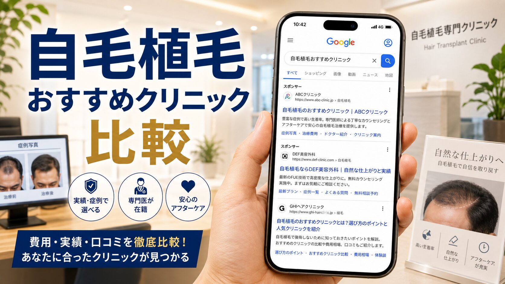 自毛植毛おすすめクリニック比較｜費用・口コミ・術式・バレにくさで選ぶ【2026年6月最新】