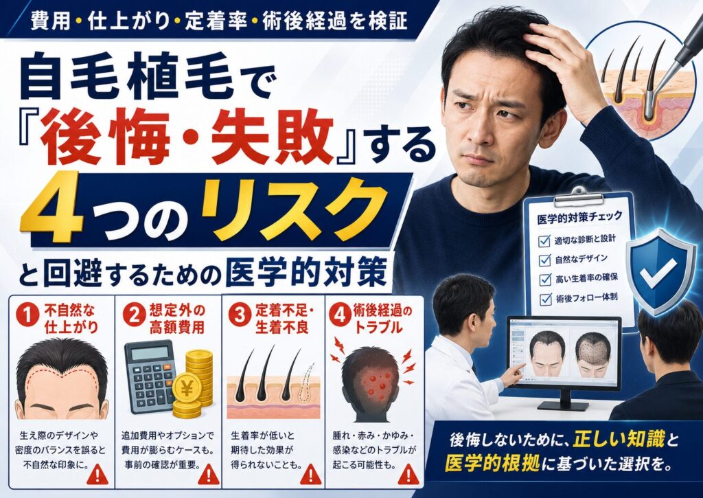 自毛植毛で「後悔・失敗」する4つのリスクと回避するための医学的対策
