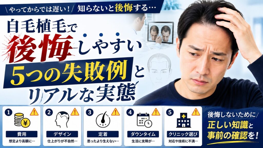 自毛植毛で後悔しやすい5つの失敗例とリアルな実態