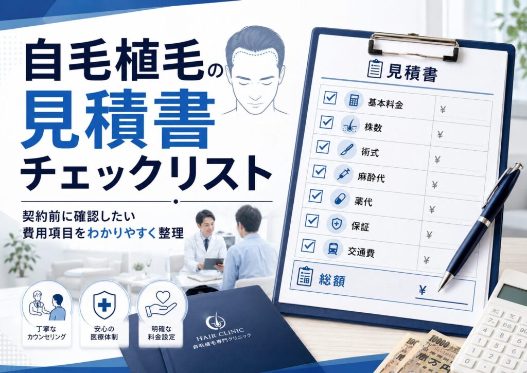 自毛植毛の見積書チェックリスト画像