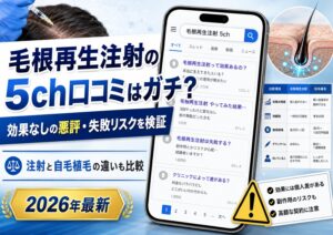 毛根再生注射の5ch（2ch）口コミはガチ？効果なしの悪評と失敗リスクの真実を徹底検証【2026年最新】