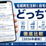 毛根再生注射と自毛植毛はどっち？費用・効果・向いている人を比較【2026年最新】