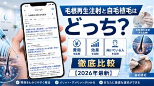 毛根再生注射と自毛植毛はどっち？費用・効果・向いている人を比較【2026年最新】