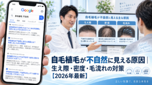 自毛植毛が不自然に見える原因｜生え際・密度・毛流れの対策【2026年最新】