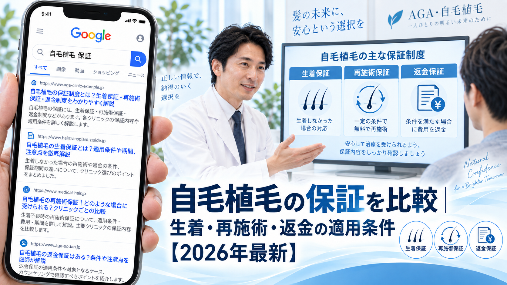 自毛植毛の保証を比較｜生着・再施術・返金の適用条件【2026年最新】