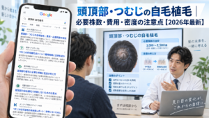 頭頂部・つむじの自毛植毛｜必要株数・費用・密度の注意点【2026年最新】