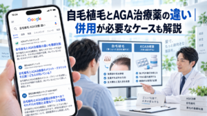 自毛植毛とAGA治療薬の違い｜併用が必要なケースも解説【2026年最新】