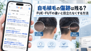 自毛植毛の傷跡は残る?FUE・FUTの違いと目立たなくする方法
