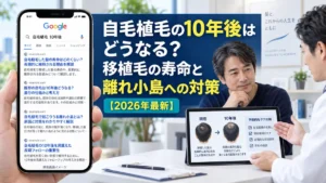 自毛植毛の10年後はどうなる?移植毛の寿命と離れ小島への対策【2026年最新】