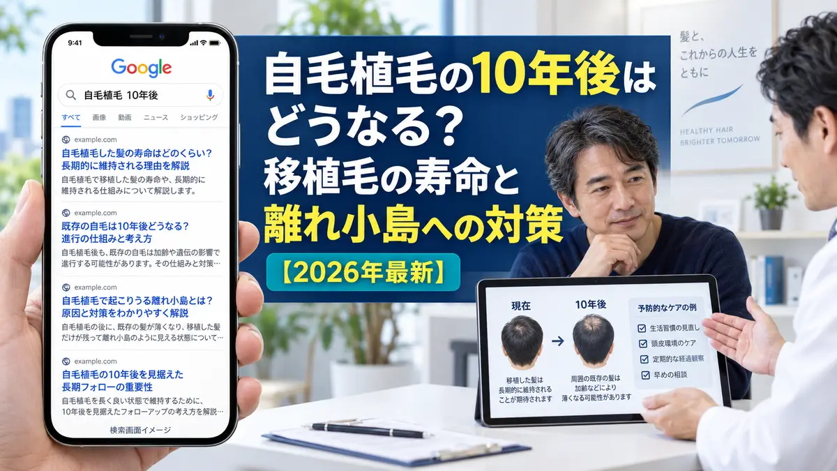 自毛植毛の10年後はどうなる?移植毛の寿命と離れ小島への対策【2026年最新】