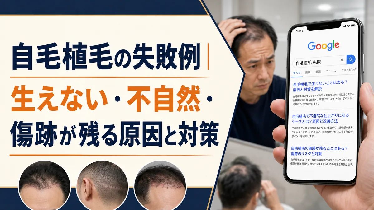 自毛植毛の失敗例｜生えない・不自然・傷跡が残る原因と対策