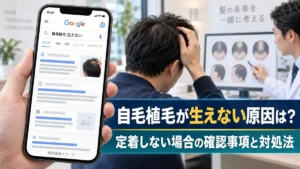 自毛植毛が生えない原因は?定着しない場合の確認事項と対処法