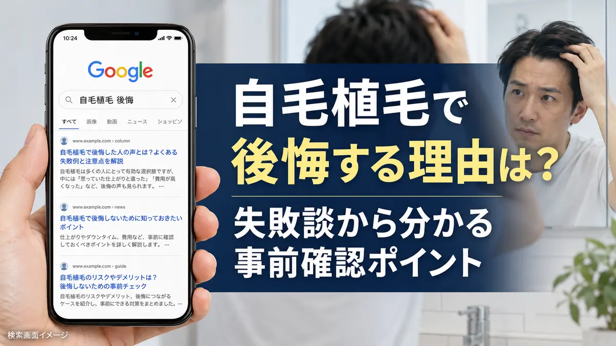 自毛植毛で後悔する理由は?失敗談から分かる事前確認ポイント